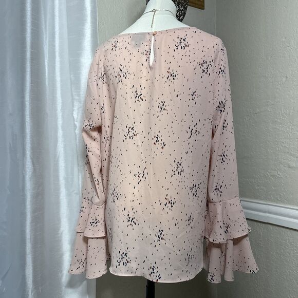 Women’s Tunic Office Formal Top Ruffle Bell Long Flutter Sleeve Blouse Size L - Picture 13 of 13